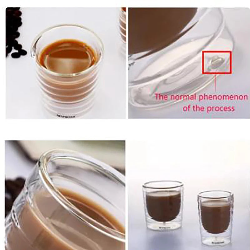 Nespresso Coffee Mug Heat Resistant Double Wall Tea Glass Cup Beer Coffee Handmade Creative Cold Beverage Transparent Drinkwa