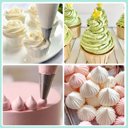 Stainless Steel Piping Nozzles Set Cake Decorating Tips Cream Icing Frosting Baking Tools For Cupcakes Cookies Kitchen Access