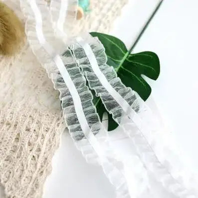 5 Yards Pleated Stretch Lace Trims Ribbons Ruffled Elastic Band Baby Hairband Belt Shoes Decorative Tapes DIY Craft Supplies 