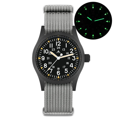 Militado ML05 Vintage Watch VH31 Sweep Second Movement Domed Sapphire Crystal With High Clear AR Coating Luminous 38mm Watche