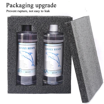 1:1 Clear Epoxy Resin Crystal Clear Art Resin Epoxy 2 Part Epoxy Casting Resin Kit with Measuring Cups, Stick, Silicone Glove