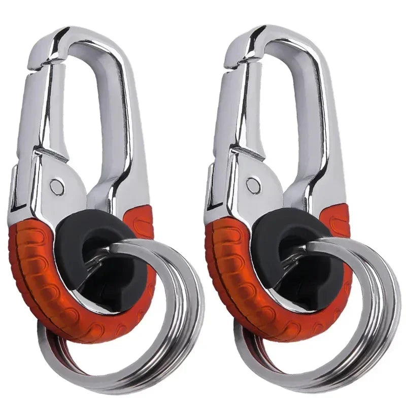 Keychain Buckle for Men Stainless Steel Key Ring Key Chain Hook Outdoor Carabiner Climbing Keyfob Accessories - 2pcs orange