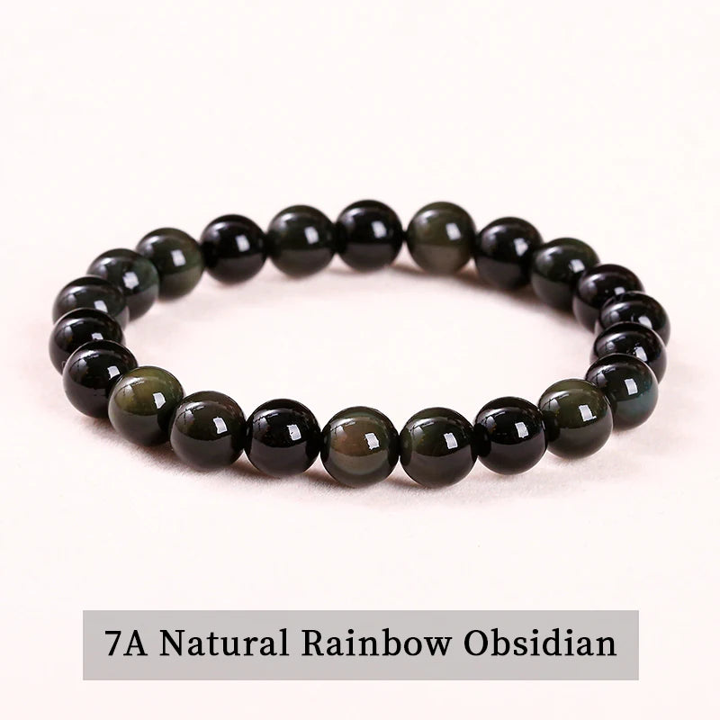 JD Natural Stone Beads Bracelet Amethyst Tiger Eye Crystal Quartz Agate Gem Beads Bangles Women Men Reiki Healling Jewelry Gi