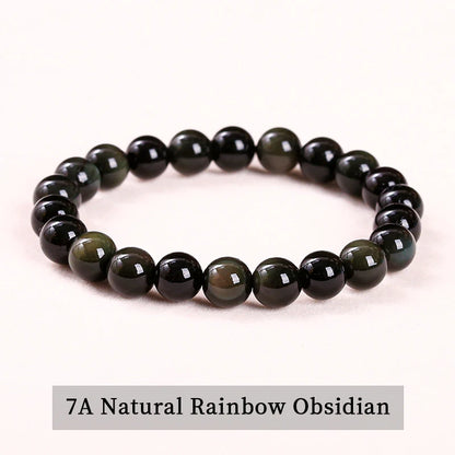 JD Natural Stone Beads Bracelet Amethyst Tiger Eye Crystal Quartz Agate Gem Beads Bangles Women Men Reiki Healling Jewelry Gi