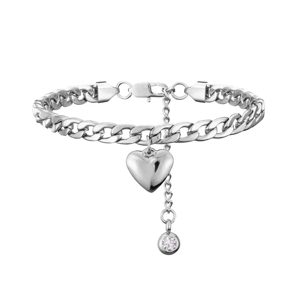 Anklet For Women Gold Color Stainless Steel Cuban Link Ankle Bracelets Summer 2024 Fashion Leg Chain Beach Foot Jewelry Anckl