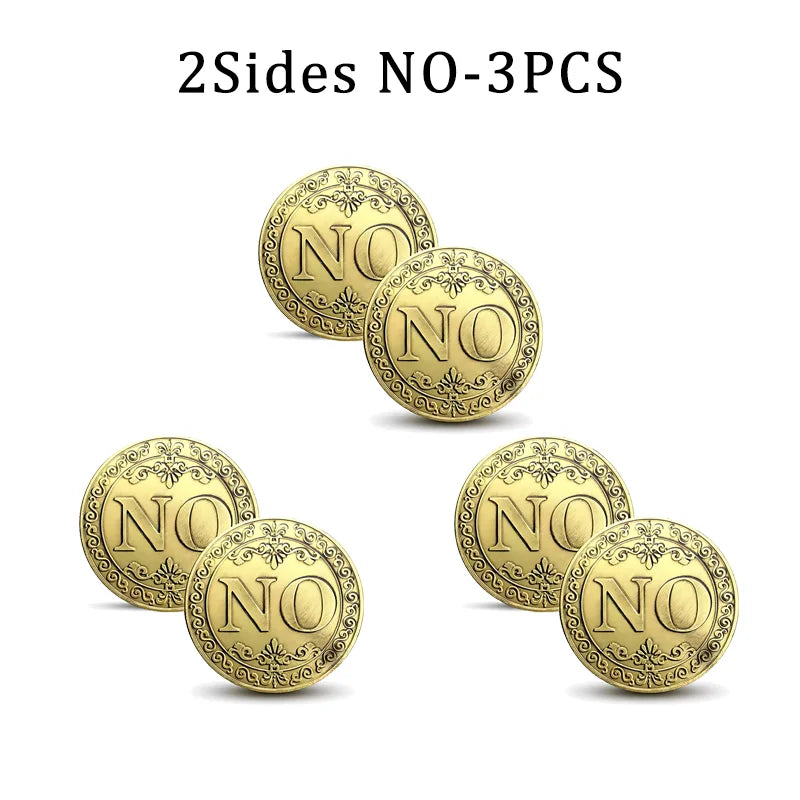 YES NO Decision Coins Magic Coin Collections Good Luck Vintage Antique Bronze Wish Lucky Coin US Coins Commemorative Gold Coi