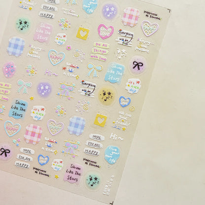 Balloon Puppy Jelly 5D Nail Art Stickers 3D Cute Love Bows Cherry Adhesive Nail Stickers Manicure Decals DIY Nail Accessories