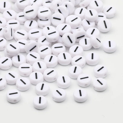 50/100pcs/lot 7x4mm White Round A-Z Alphabet Letter Acrylic Loose Spacer Beads for Jewelry Making Diy Bracelet Accessories - 