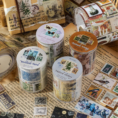 55mmx2m Vintage Stamp Tape Style Stickers 1 roll Decorative collage Diary Album Scrapbooking material Craft Supplies