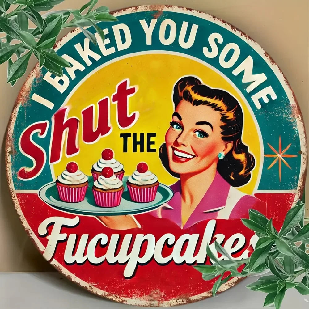 Bohemian 'I Baked You Some Cupcakes' Wall Art - for Home, Cafe, Bar & Garage Decor | Rustic Look,High-Quality Print,easy Hang