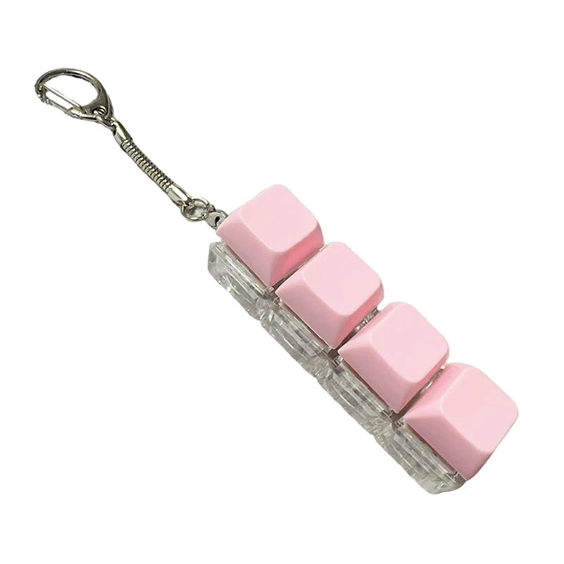 1/4/9Keys Finger Button Mechanical Keyboard Keycaps Keychain Fidget Toys Decompression Stress Relief Keyboard Clicker Kids To