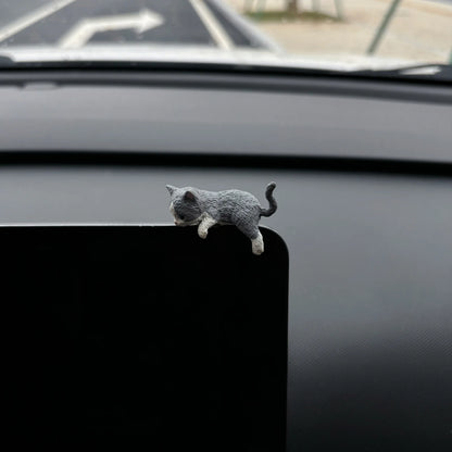 Figurine Car Cats Ornaments Center Console Decoration Sleeping Kitten Dashboard Screen Rearview Ornaments Figurine Car Orname