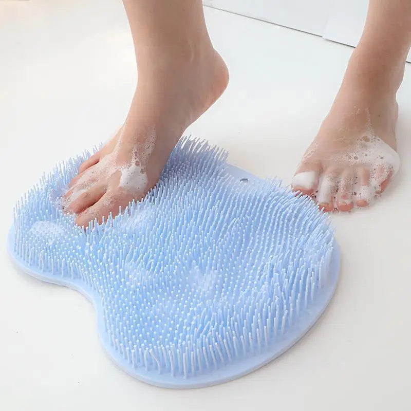 Exfoliating Foot Brush and Back Scrubber Anti-Slip Suction Cup - Deep Cleansing and Exfoliating Tool for Body Dirt Removal - 