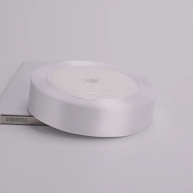 (25yards/roll)6mm-75mm White Silk Satin Ribbons Wedding Decorative Ribbon Gift Wrapping DIY Handmade Materials 9 Size - 20mm 