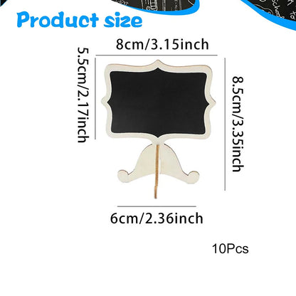 10Pcs Chalkboard Labels With Easel Mini Chalkboard Signs Wooden Chalkboards for Weddings Birthday Message - J2505127-W-10