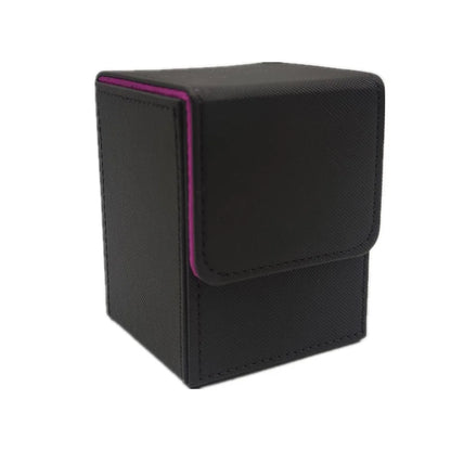 Card Fit For 100+Single Sleeved Cards , Leather Trading Commander Deck Box Compatible With Card Deck,Game Card Box - black-pu