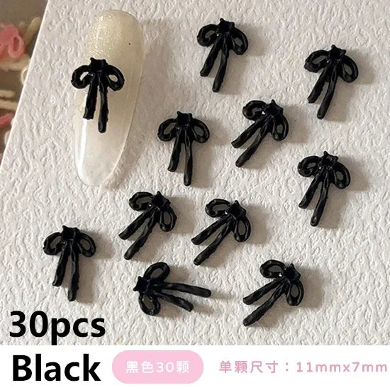 French Ribbons Colorful Resin Cute Bowknot Charm Leopard Print Bow Tie Nail Art Decorations Manicure Tools Accessories Wholes