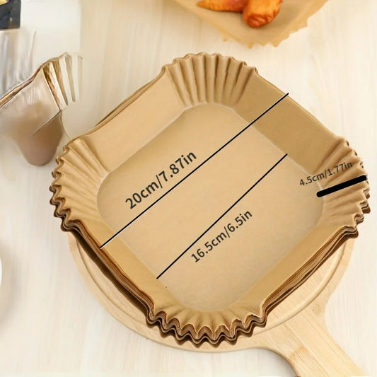 Air Fryer Paper Liners Disposable Oil-Proof Waterproof Baking Paper Round Square And Rectangle Parchment Kitchen Party Suppli