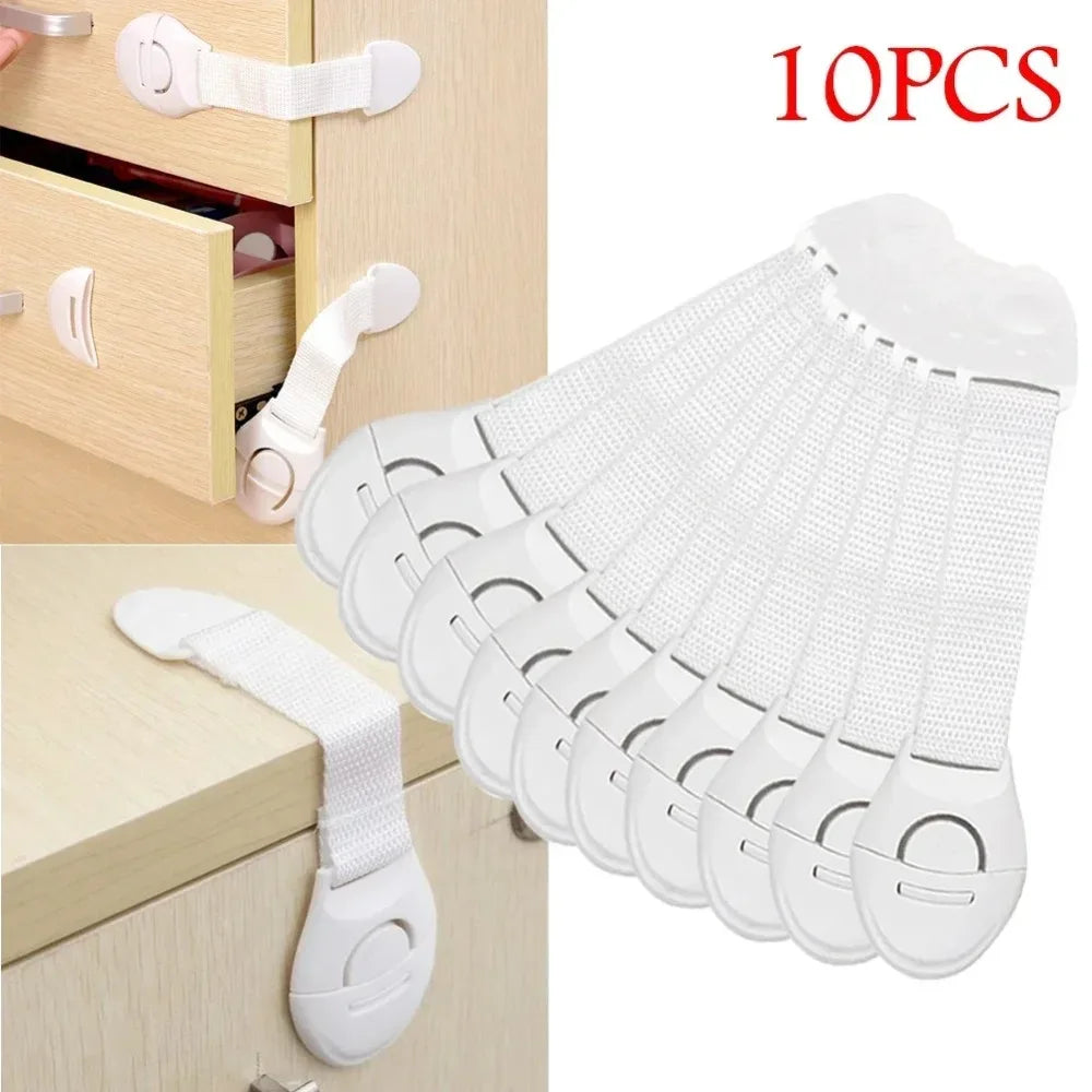 10pcs lot For Baby Furniture Door Drawer Lock Refrigerator Safety Locks Child Proof Infant Protector Brown Cabinet Safety Loc