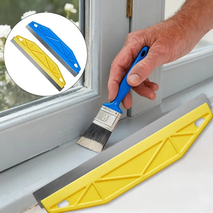 12-Inch Heavy-Duty Yellow Paint Shield Edger with Ergonomic Handle & Edge-Durable Plastic/Metal Wall Painting Tool for Precis