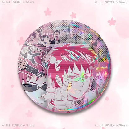 S-Saiki K D-Disastrous L-Life Badges 25 32 44 58 75 mm Round Cosplay Pin Bag Decor Fans Collect Friends Gifts Brooch Souvenir