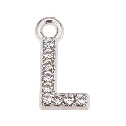 10/26pcs Silver Color Alloy Crystal Mini Alphabet 26 Letter Charms Pendants for Women Necklace Earring Jewelry Accessories - 