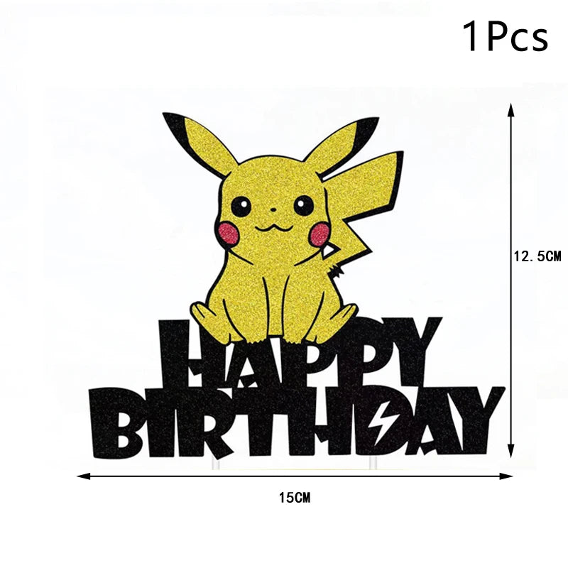Cake Decoration, Pokemon Cake Topper, Pikachu Party Decor, Kids Birthday Supplies, Cake Decorating Gifts, Anime Figure Decora