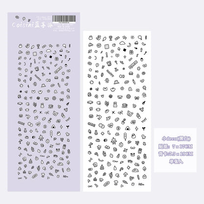 Cute Cartoon Little Pattern Deco Sticker Hand Account Star Card Photo Album Planner Scrapbook Notebook Diary Decorative Stick