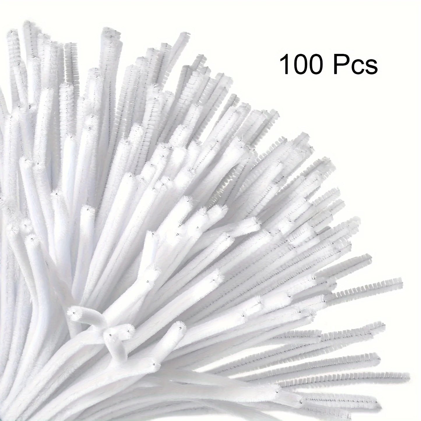 100 Pcs White Pipe Cleaners,Pipe Cleaners for Crafts,Pipe Cleaner Crafts,Chenille Stems for Craft Kids DIY Arts&Crafts Suppli