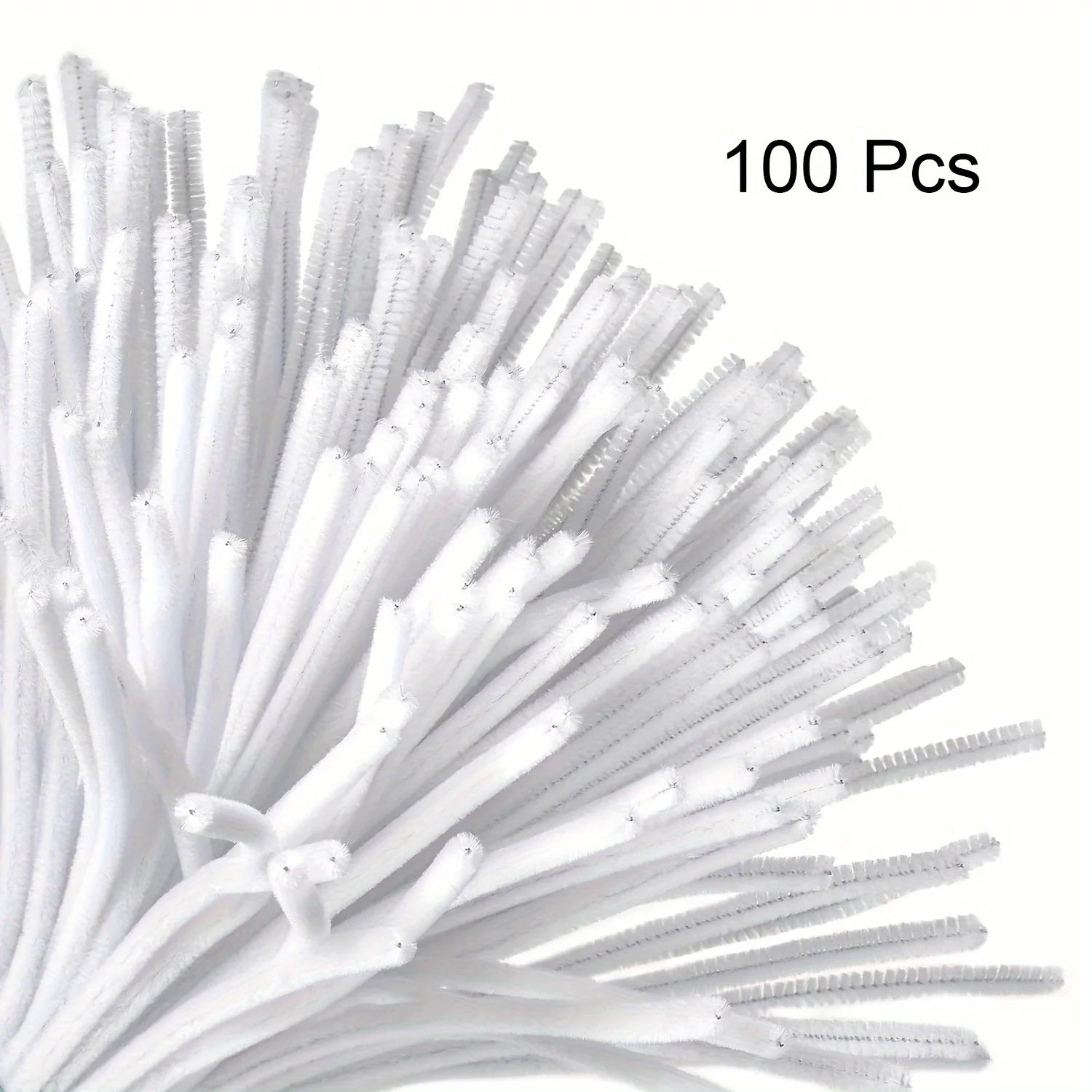 100 Pcs White Pipe Cleaners,Pipe Cleaners for Crafts,Pipe Cleaner Crafts,Chenille Stems for Craft Kids DIY Arts&Crafts Suppli