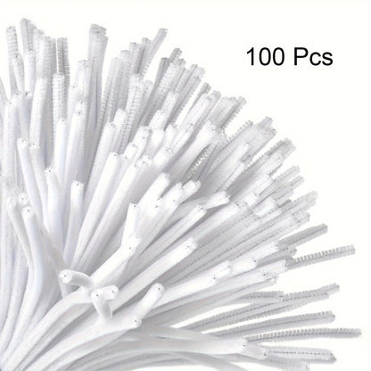 100 Pcs White Pipe Cleaners,Pipe Cleaners for Crafts,Pipe Cleaner Crafts,Chenille Stems for Craft Kids DIY Arts&Crafts Suppli