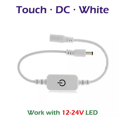 Touch / Knob / Button Switch Dimmer Brightness Adjust for 3528 5050 COB LED Strip Light DC 12V 24V USB 5V Stepless Dimming - 