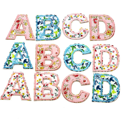 New 3color Iron on Letters for Clothing Flower Embroidery Varsity Alphabet Decor Repair Patches Ironed Adhesive for Hats Shoe
