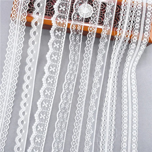 Best Selling 10yards 38kinds Color White Lace Ribbon Woven Band French African Lace Wedding Fabric DIY Clothing/gift Wrapping