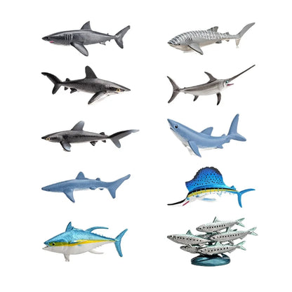 Simulation Plastic Animal Figurines Collection - Marine, Land & Insect Animals Miniature Set Toy for Kids Gift Playset Model 