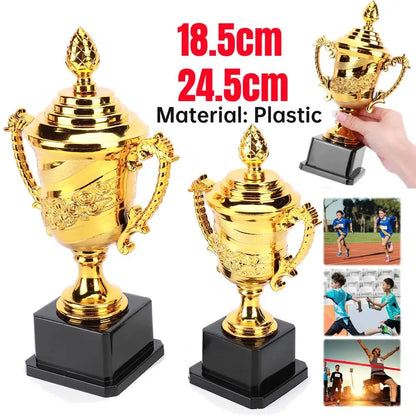 Gold Plastic Reward Trophy Cup Soccer Medals Prize Cup Early Educational Basketball Football Winners Gifts for Game School