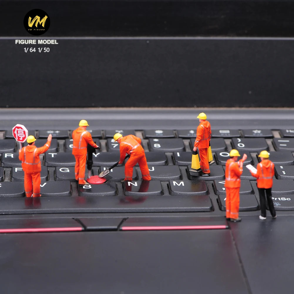 Diorama Figures 1/64 1/50 Construction Team Construction Workers Doll Set Figure Model Decoration Scene Car Toys