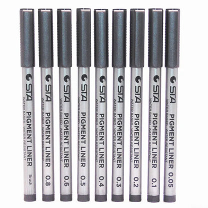 Waterproof Art Markers Brush Pen Sketch Drawing comics Pigment Line Pens Office School Stationery Supplies
