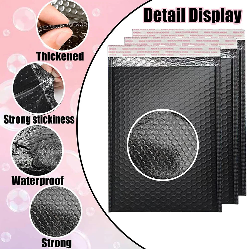 20Pcs Black Bubble Mailers Self Seal Mailing Envelopes Bags for Small Business Shipping and Packaging