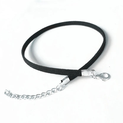 90's Inspired Gothic Lolita Punk Choker Necklace Black Velvet Suede Steampunk Torques Jewelry Statement Colar Christmas Gift 
