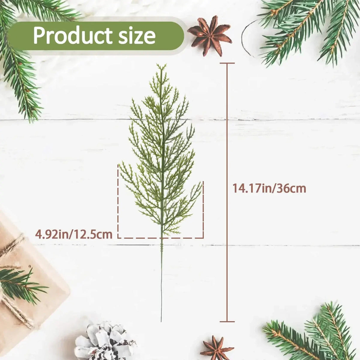 24pc Artificial Plants Pine Branches Evergreen Pines Leaves Sprigs Christmas Stem for DIY Wreath Gift Christmas Home Decorati