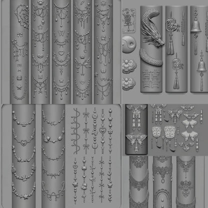 DIY Manicure Nail Templates: 3D Butterfly Flower Silicone Mold, Sweet Bow Bead Chain Designing Tools