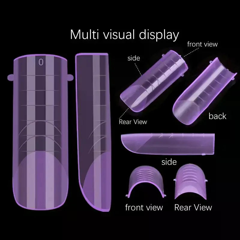 140pcs/box Nail Forms Set Colorful Full Nail Forms Top Molds Tips For Nails Gel Extension Forms Fake Building Mold Tools