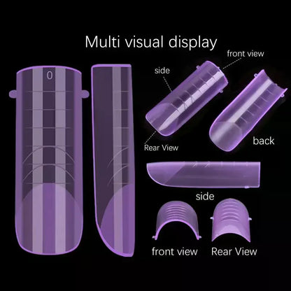 140pcs/box Nail Forms Set Colorful Full Nail Forms Top Molds Tips For Nails Gel Extension Forms Fake Building Mold Tools