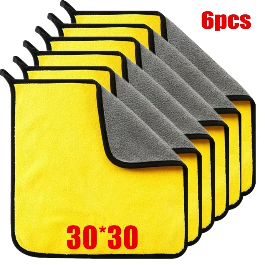 3/5/10Pcs Car Wash Microfiber Towel 30*30CM / 30*60cm Car Cleaning Drying Cloth Care Cloth Car Wash Towel Kitchen Towel - 6pc