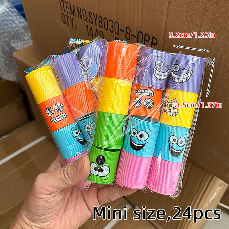 12/24 Rainbow Magic Springs Circle Toys Kids Birthday Party Favors Guests Giveaway Small Gifts Pinata Fillers Flexible Funny 