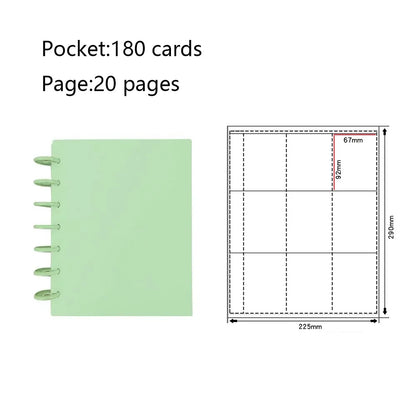 Multi-pockets 3 Inch Photo Album INS Style Idol Cards Collect Book Kpop Card Holder Loose-leaf Binder Photocard Holder - Gree