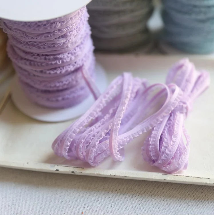 Lace Trim, 5 Meters Delicate Ruffle Lace, Sewing Projects, Scrapbooking, Gift Wrapping, 6mm Wide Lace Trim, Floral Lace Tape 