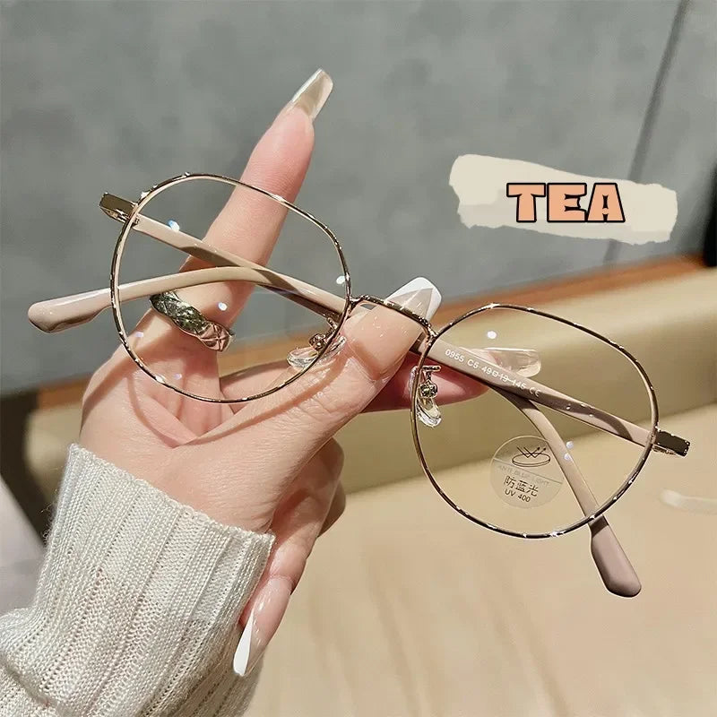 Luxury Myopia Glasses Classic Vintage Anti-blue Light Eyeglasses Women Men Minus Diopter Eyewear Prescription with 0 -0.5To -