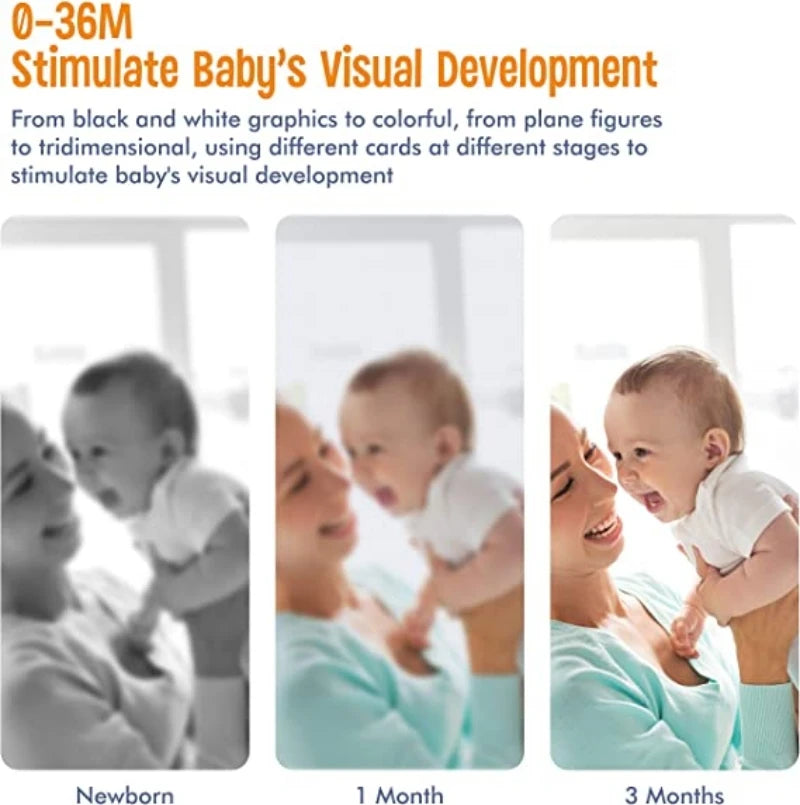 Black and White Cards High Contrast Baby Toys 0-36 Months Newborns Visual Stimulation Brain Development Learning Flash Cards